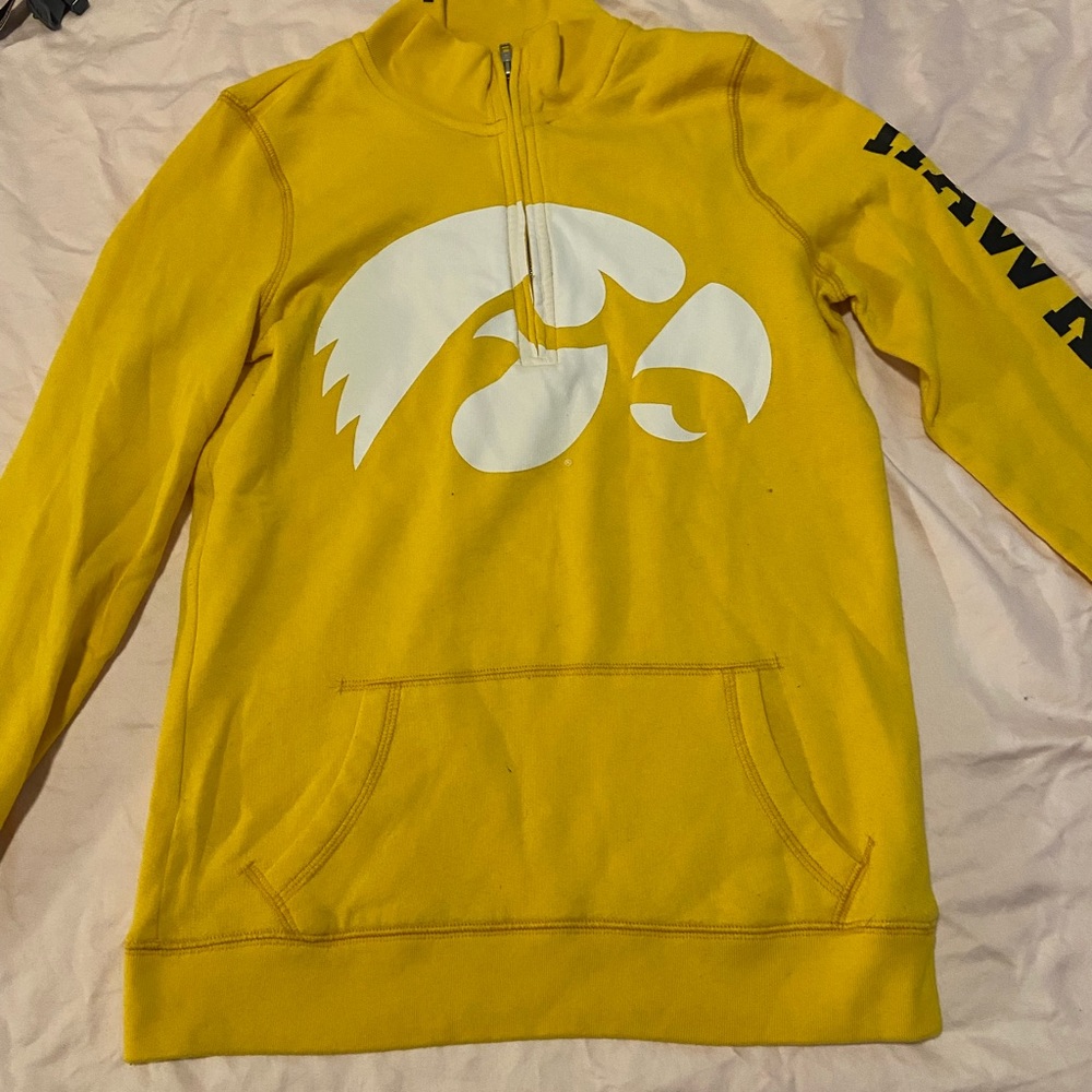 PINK Iowa Hawkeyes Quarter Zip Sweater